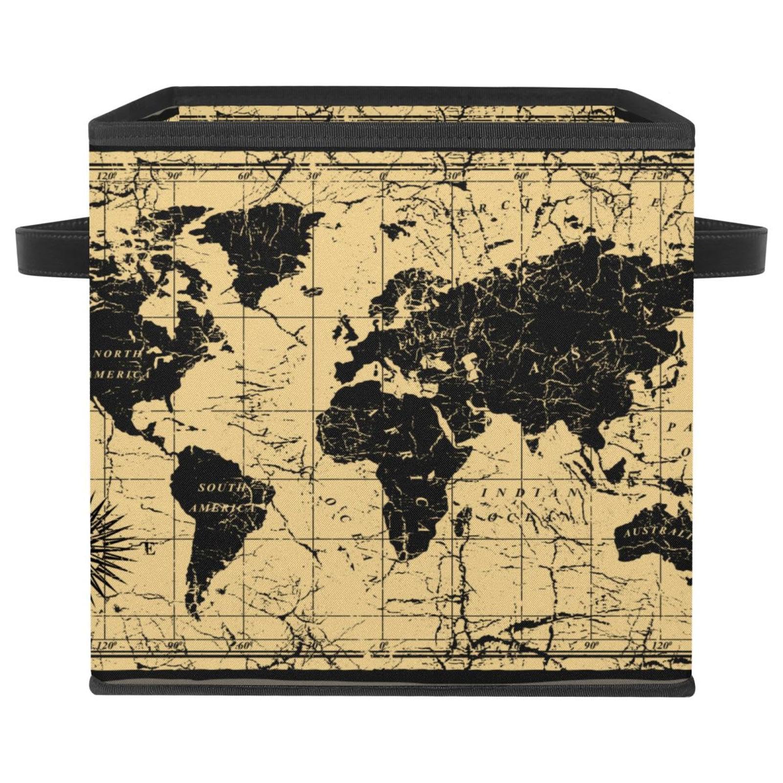 Boîte de rangement en tissu pliable avec poignées pour organiser livres et placard de maison