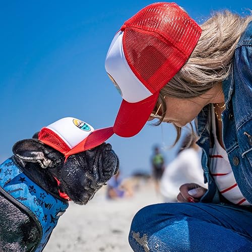 Miniatura 5 de PupLid Sombreros de camionero para perros (pequeños), protección solar elegante de alta calidad para el perro moderno, ajustables para un ajuste