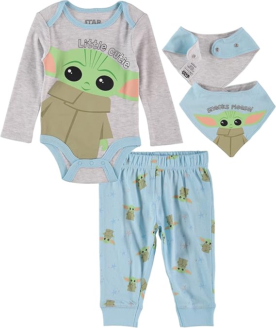 Star Wars Baby,Clothing,Baby Boys 0-24m,Outfits & Clothing Sets Star Wars Baby Yoda Boys' 3 Piece Short Sleeve Bodysuit Pull-on Pants and Accessory