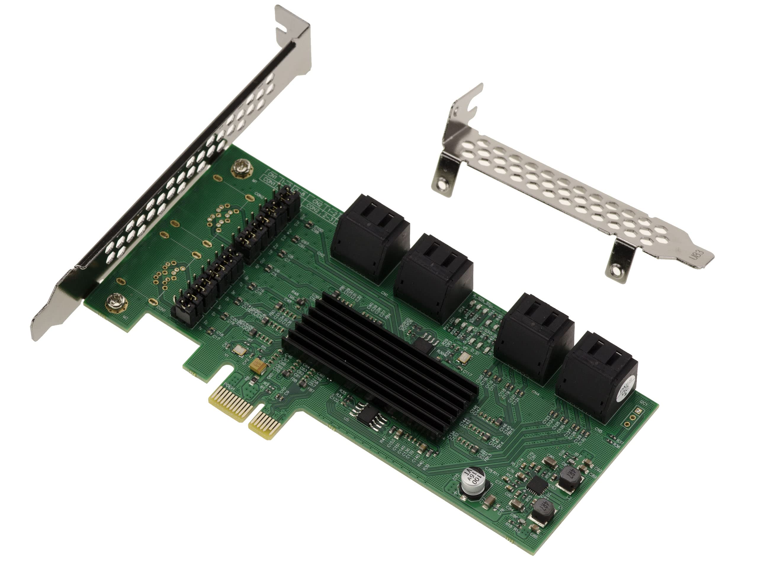 KALEA-INFORMATIQUE Karta kontrolera PCI Express PCIe x1 do 8 portów SATA z chipsetem Marvell 88SE9215 88SM9705