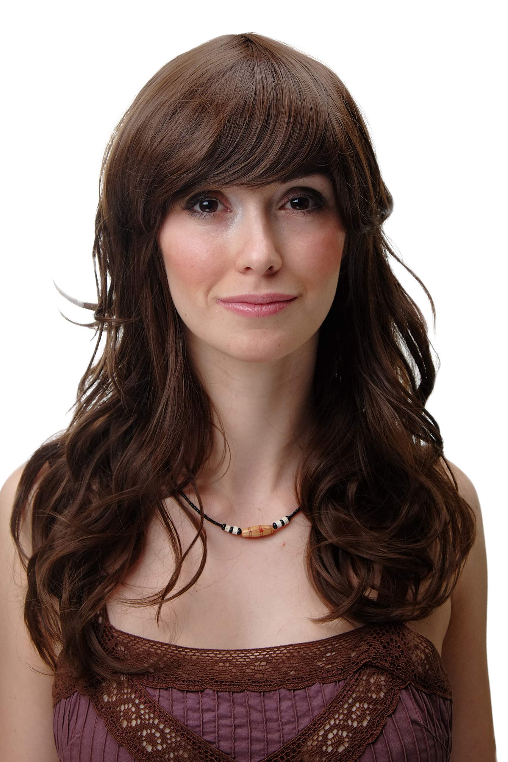 WIG ME UP - Wig Curls Long Bangs Brown YZF-41054-8, Medium ash brown (8), 23.62 inch