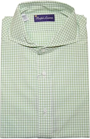Ralph Lauren Polo Purple Label Mens Green Gingham Dress Shirt Italy Large $450