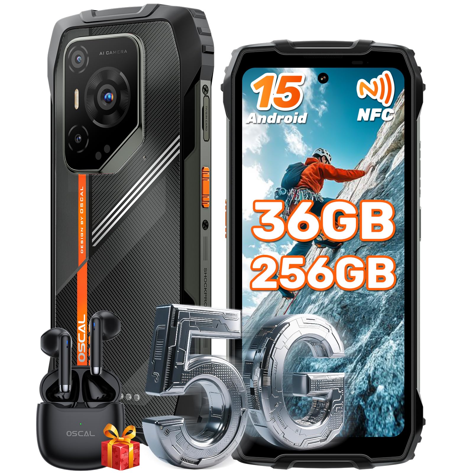 oscal 5g tiger 8 smartphone android 12gb 128gb