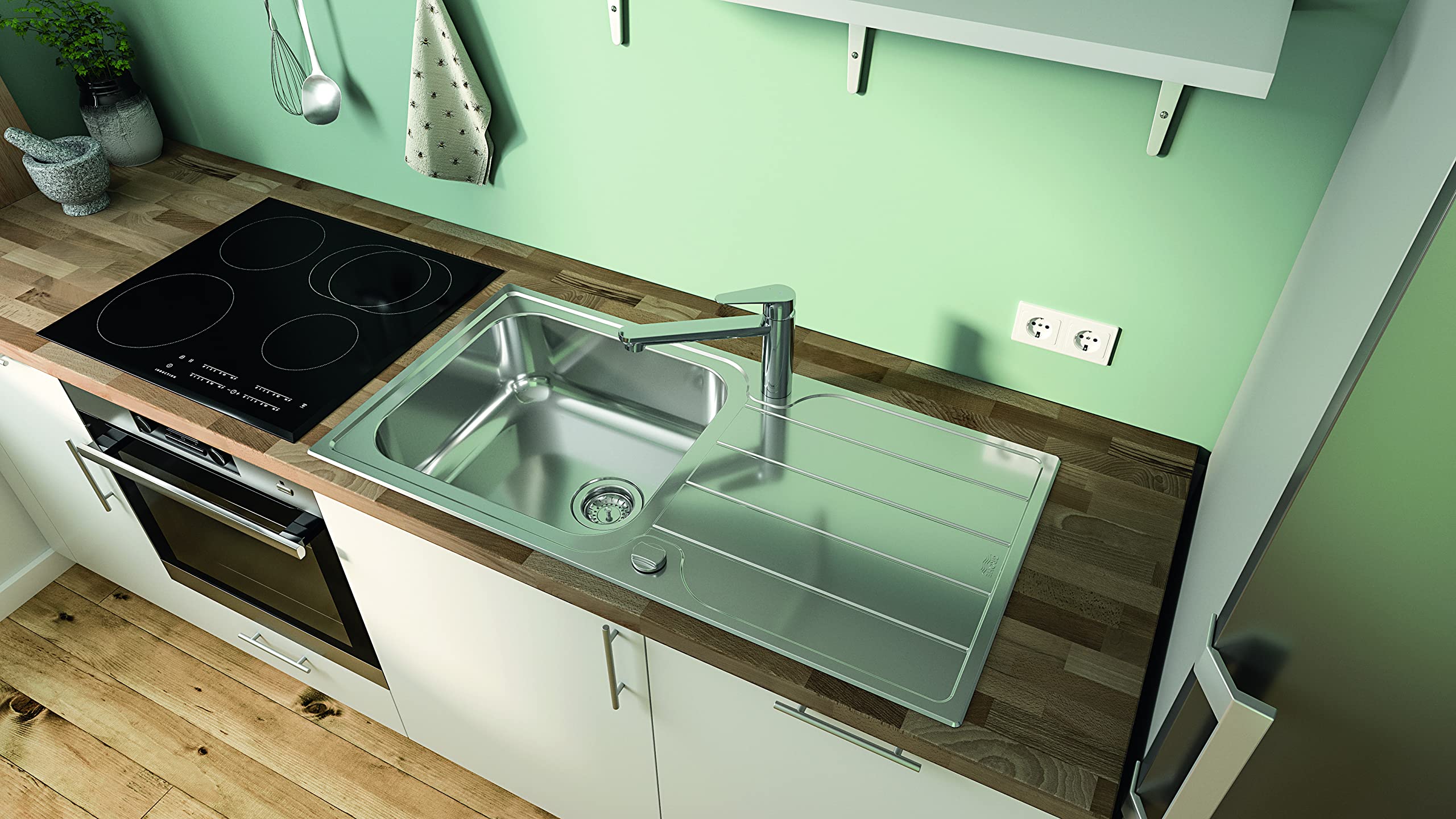 GROHE Start Curve - Grifo monomando de fregadero, 31717000, Caño a media altura, Cromado