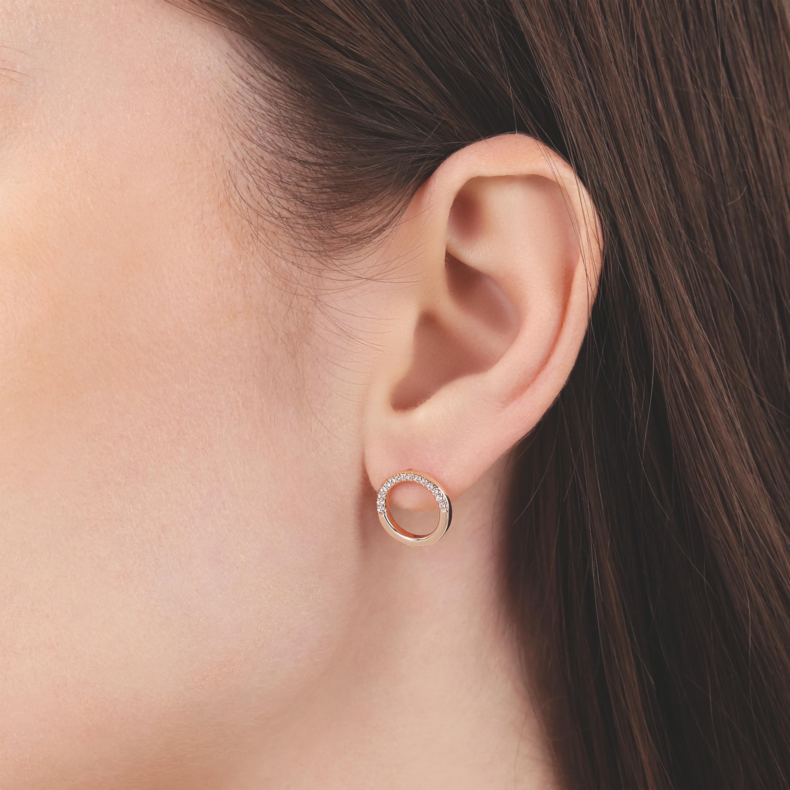 TOM TAILOR - Damen Ohrringe 925 Silber - mit Zirkonia Stein - Kreis Ohrstecker