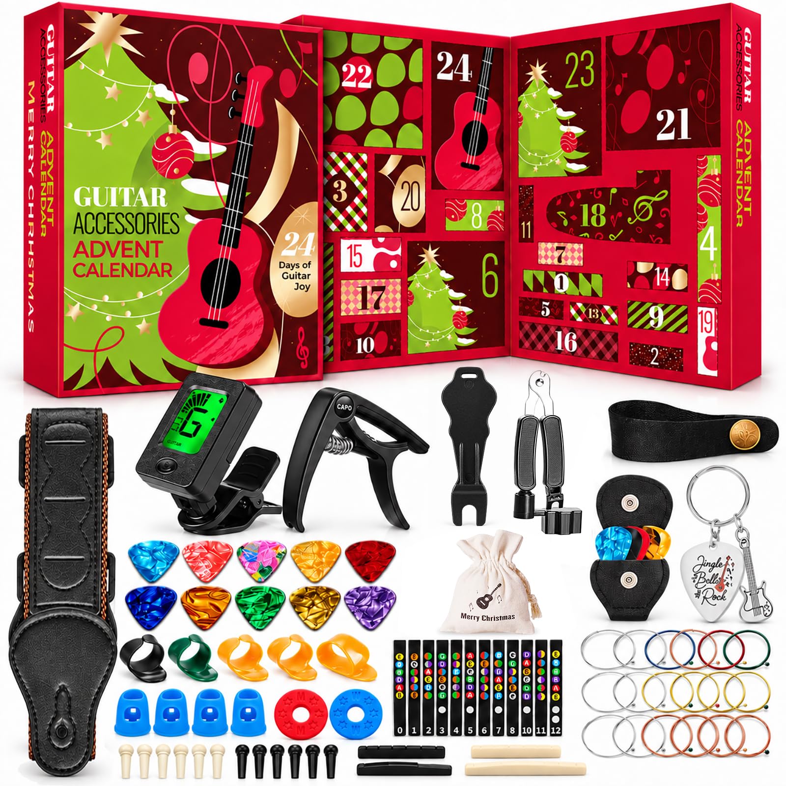 Guitar Advent Calendar 2026 Adults Teens 24 Day Guitar Accessories Gift Set