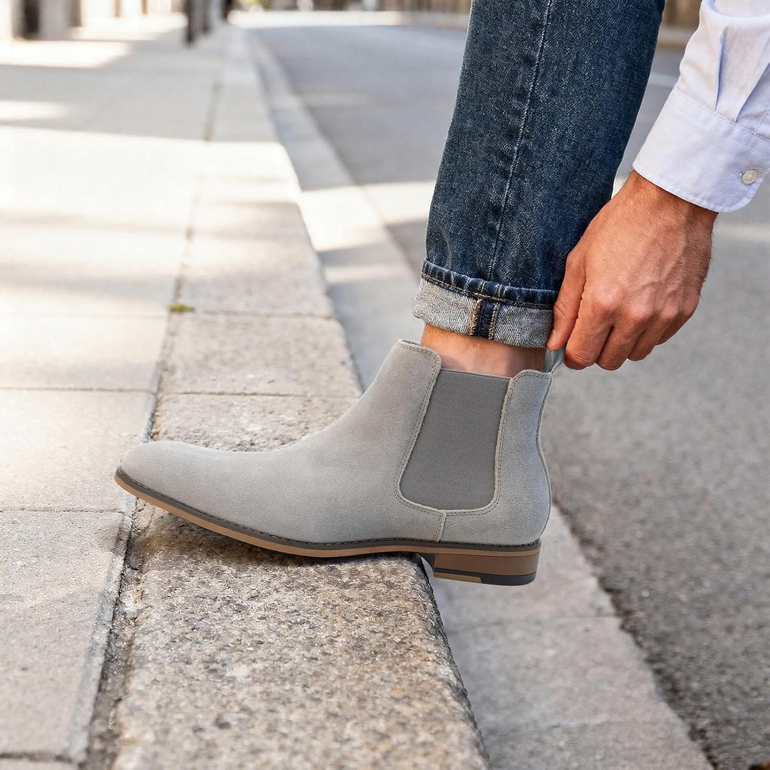 Cestfini Chelsea Boots Men Classic Elastic Dress Boots Casual Men's Chelsea Ankle Boots - Image 3