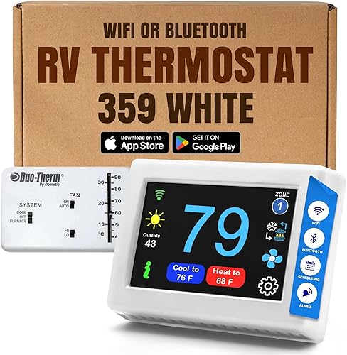 Vista 86 de MICRO-AIR - Termostato digital EasyTouch con WiFi o Bluetooth, programable y confiable, termostato Dometic para autocaravana, exteriores