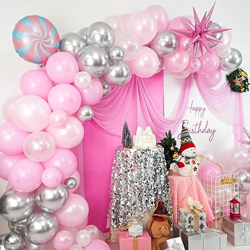 Miniatura 51 de Paready Kit de arco de guirnalda de globos azules y negros, 122 piezas de arco de globos metálicos azules y plateados para cumpleaños, baby shower