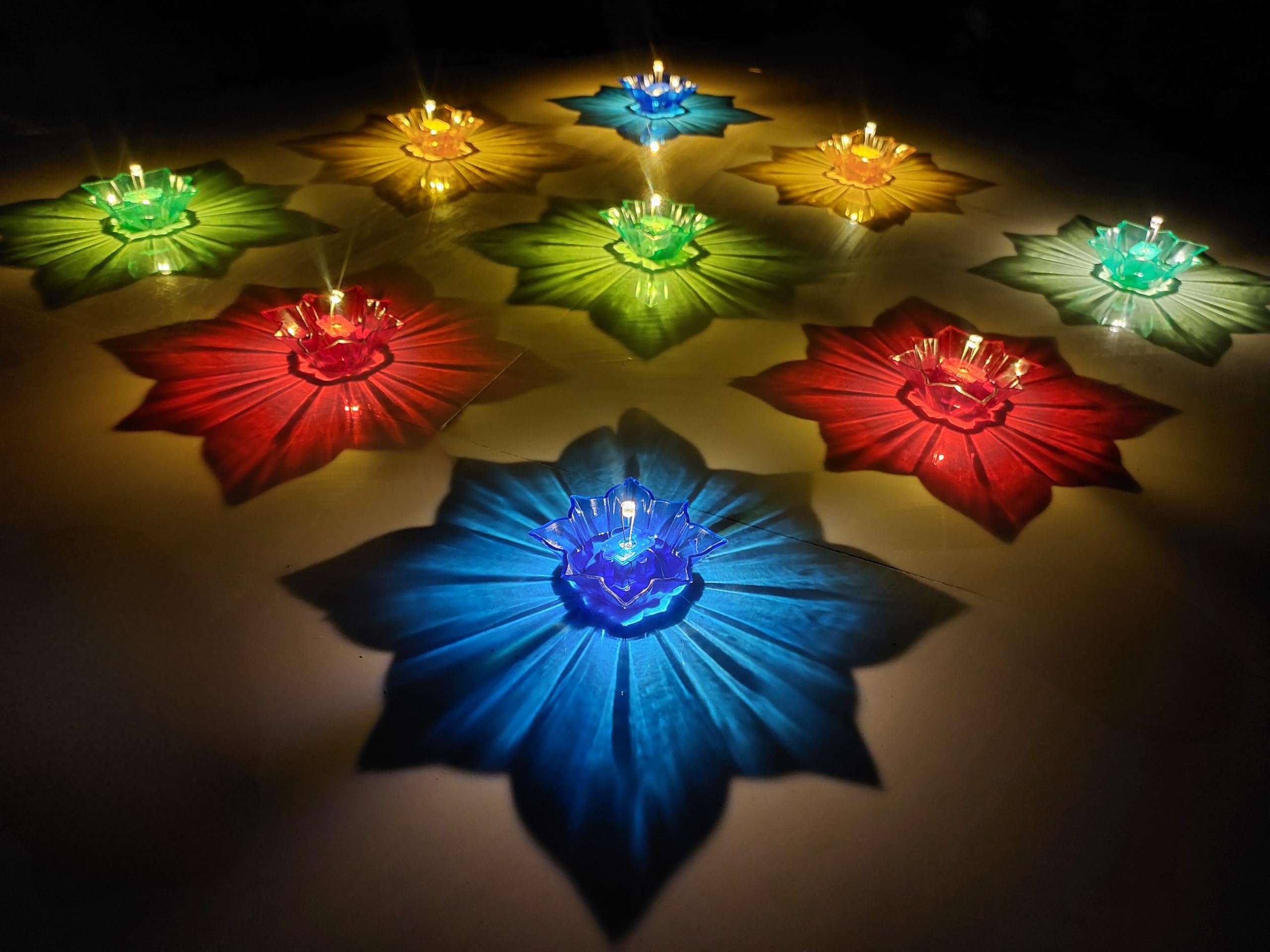 - TED TECH Led Reflection Rangoli Diya Water Sensor (Pack of 8)
