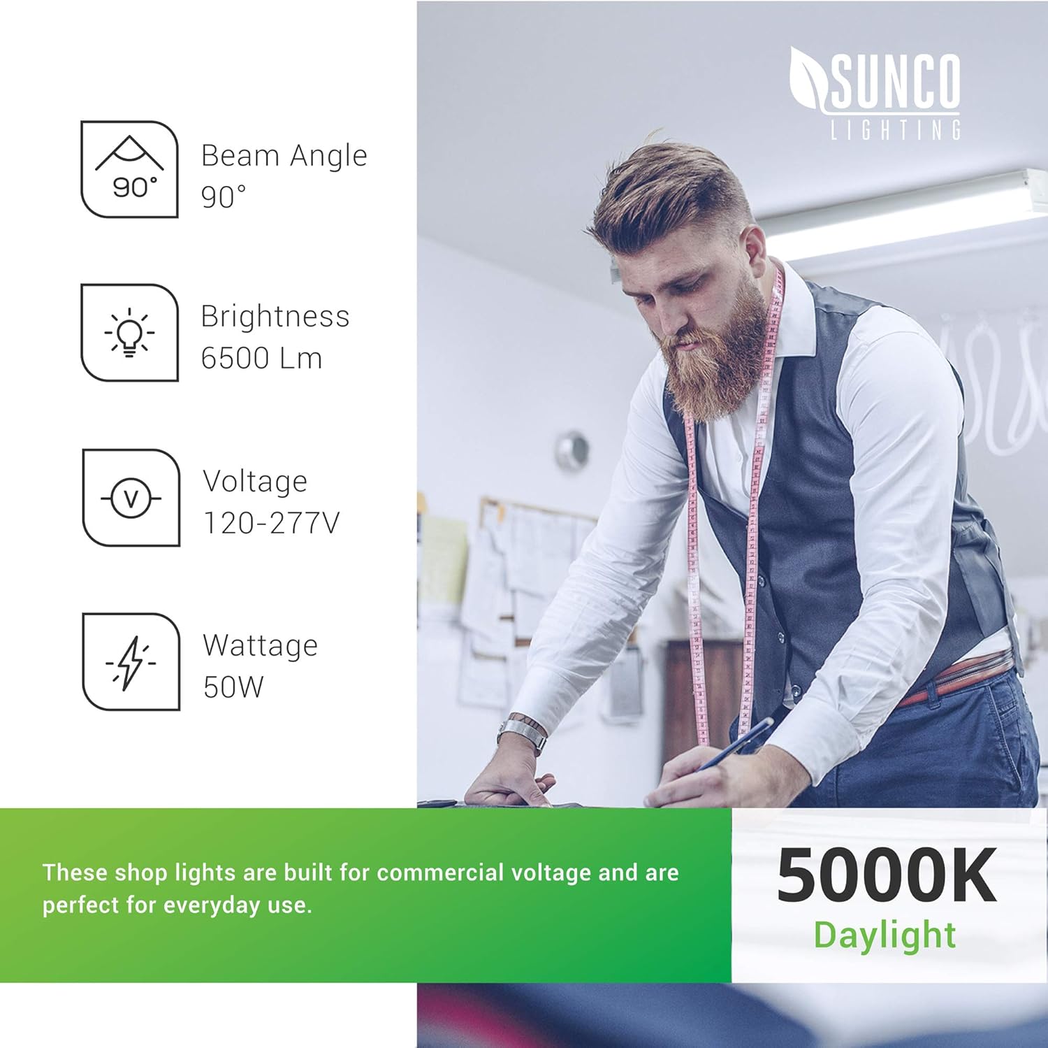 Best Cyber Monday 🔥 Sunco Lighting 7” Wraparound 4FT LED Shop Light Fixture, Linkable Garage LED Ceiling Lights, 50W, 6500 LM, 5000K Daylight, Integrated LED, Prismatic Lens, Flush Mount Hardwired, ETL 4 Pack Exclusive Discount 50% Price Sunco Lighting 7” Wraparound 4FT LED Shop Light Fixture, Linkable Garage LED Ceiling Lights, 50W, 6500 LM, 5000K Daylight, Integrated LED, Prismatic Lens, Flush Mount Hardwired, ETL 4 Pack