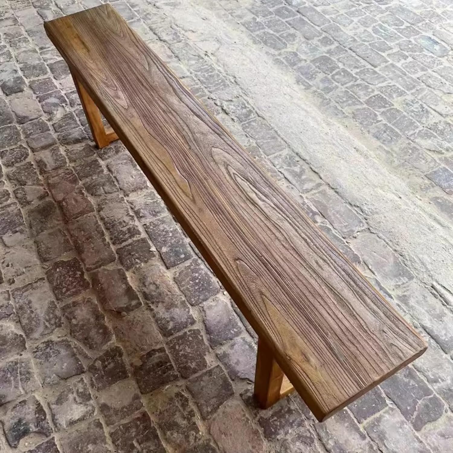 Rustic Wood Bench for Outdoor & Indoor - Farmhouse Entryway, Garden, Hallway, Bedroom - 300kg Capacity, Easy Assembly, 120cm (47.24in) Narrow Seat