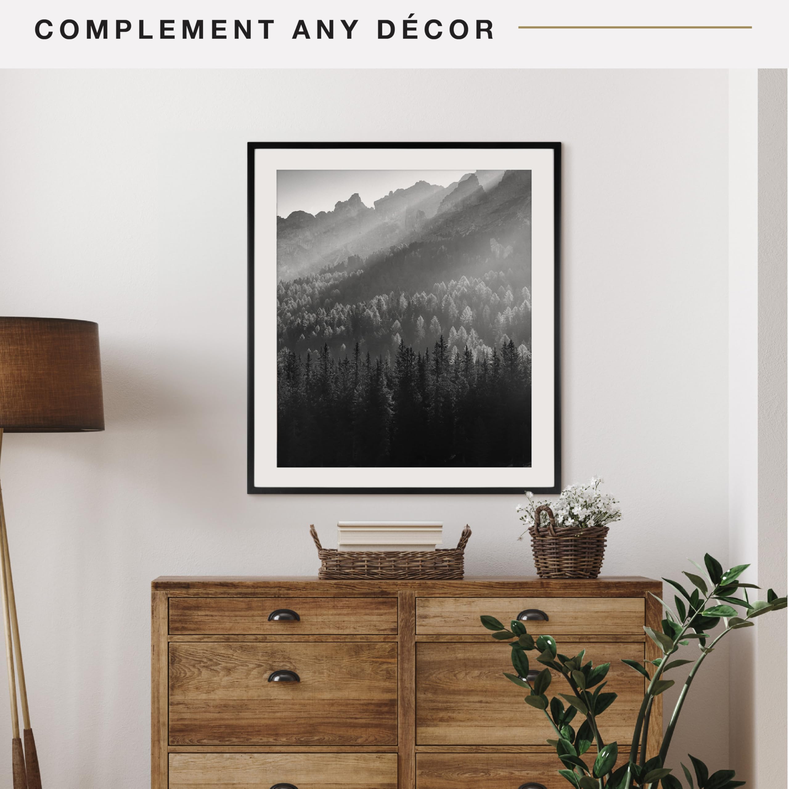 LaVie Home Cornice portafoto da 61 x 91 cm, cornice per poster, 20 x 30 cm con passepartout o 61 x 91 cm senza tappetino, cornice stabile e robusta e