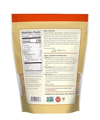 Bob's Red Mill Sorghum Grain, 24oz (Pack of 4) - Whole Grain, Vegan, Kosher