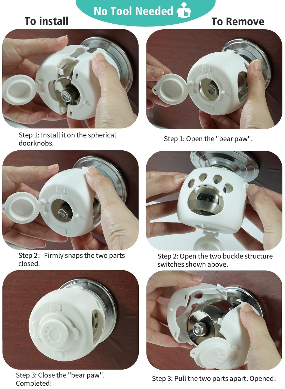Door Knob Covers for Child Safety, 8 Pack Child Proof Door Knob Covers, Upgraded Design Child Safety Locks for Door Knobs