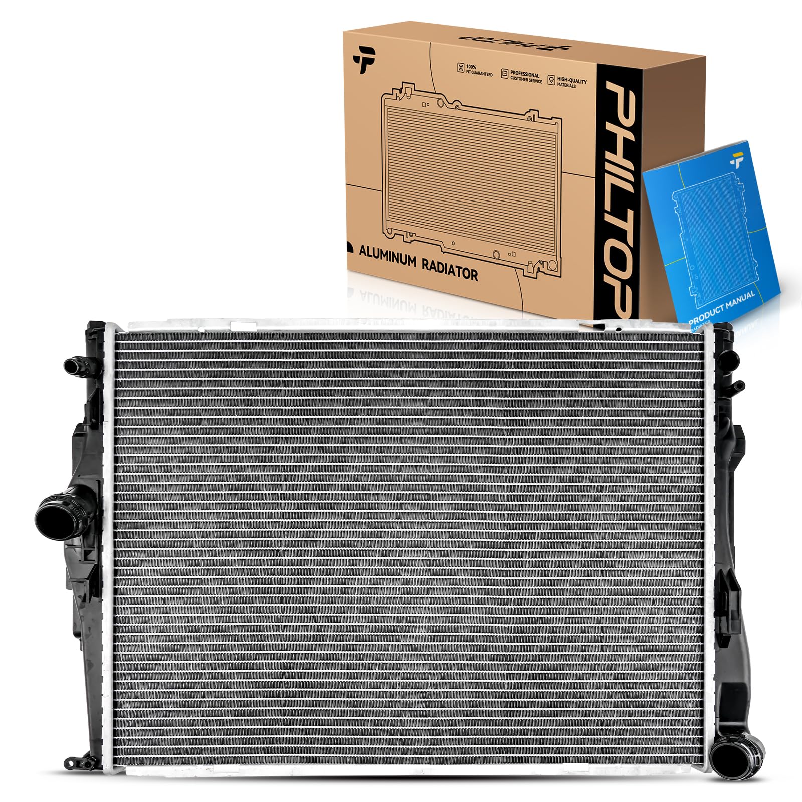 PHILTOP CU2882 Radiator 18-1/16"Core Compatible With 2006 325i/330i/325xi/330xi 2007-2008 328xi 2007-2013 328i/328i xDrive 2008-2013 128i 2009-2011 Z4 (w/o Sensor Port Built Into The Core)