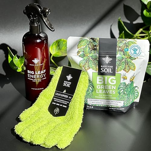 Kit de cuidado de plantas de interior para padres de plantas, fertilizante, bienestar orgánico de hojas, guantes de microfibra para plantas