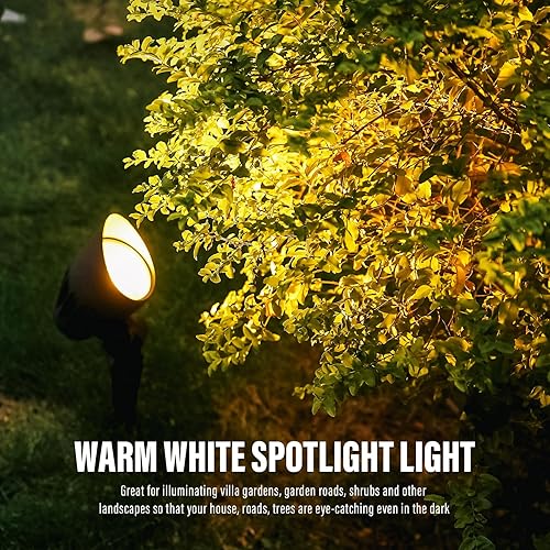 Miniatura 4 de VENUS MANUFACTURING Paquete de 4 luces LED de inundación de paisaje de bajo voltaje de 5 W, kit de iluminación de paisaje para exteriores, 400