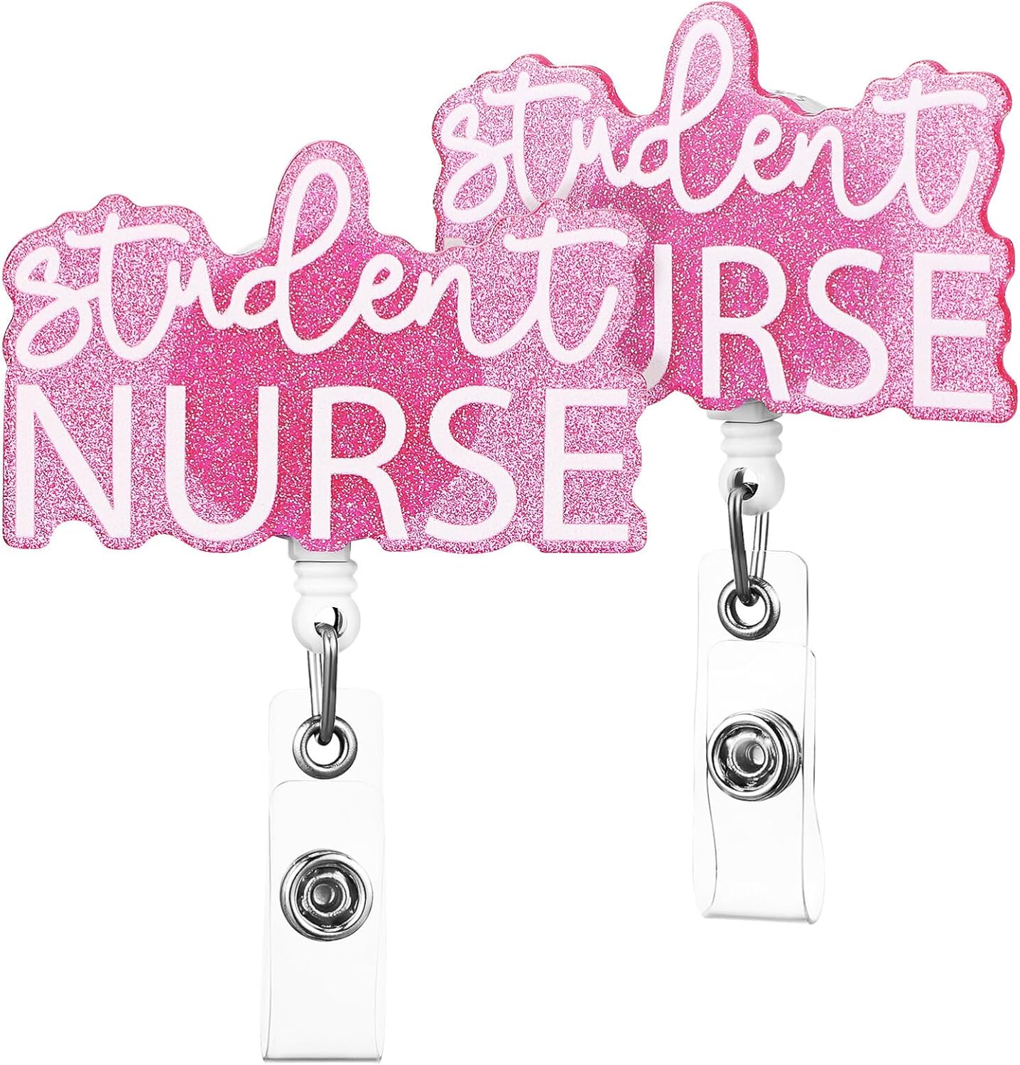 Tofficu 2pcs Student Nurse Retractable Badge Reel Holder