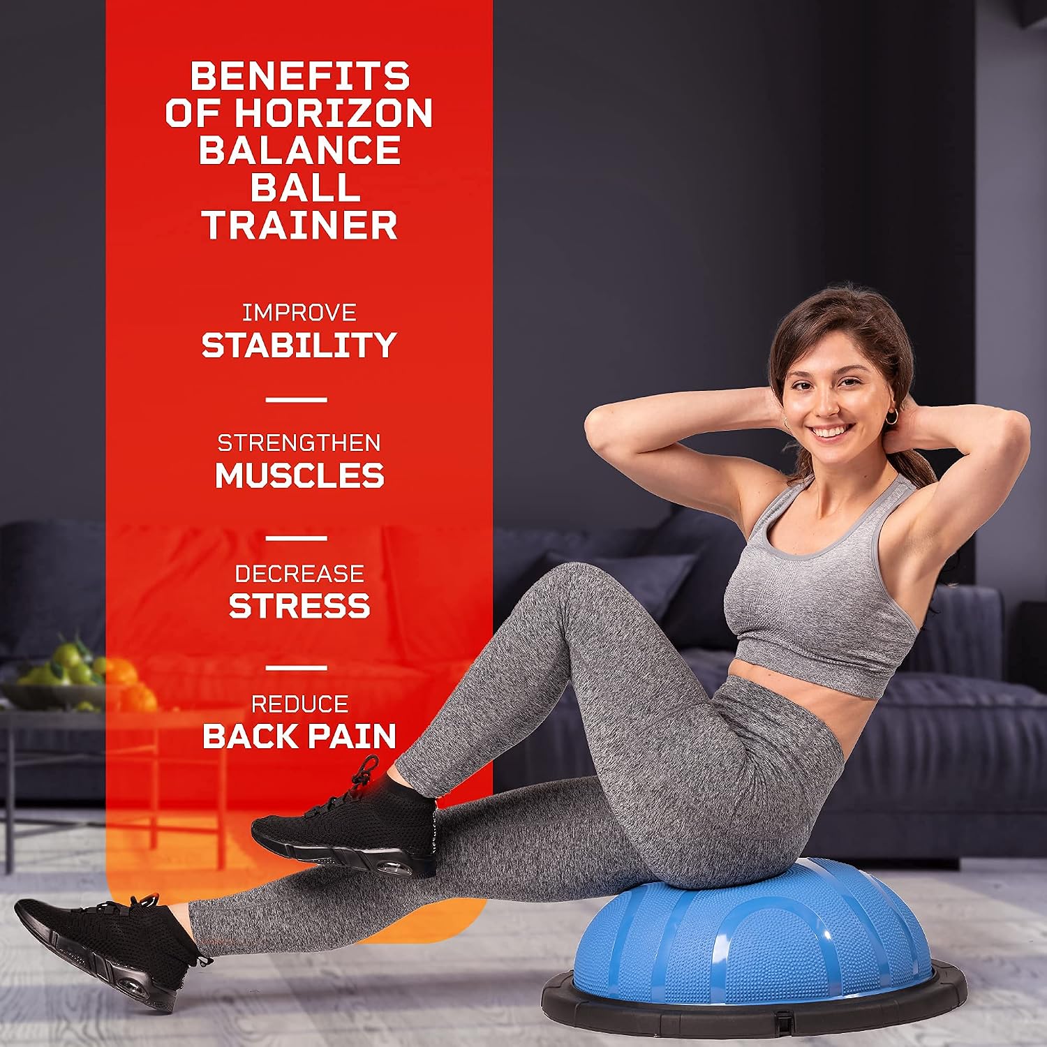LifePro Half Exercise Ball Trainer - Balance Ball for Exercise - Balance Ball Trainer - Stability Ball for Exercise, Full Body Workout - Half Exercise Ball Balance Trainer for Physical Therapy