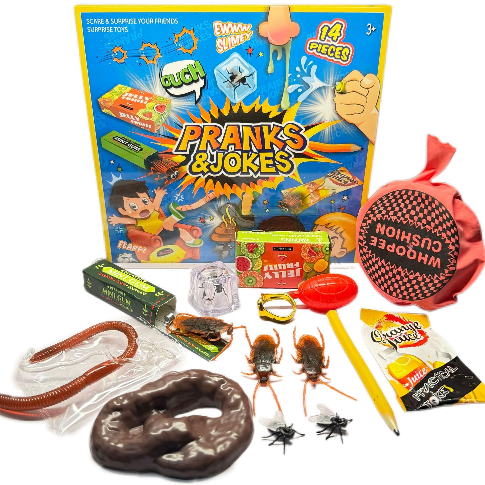 CHAOTEMAI 14 PCS Pranks, Pranks for Kids with Fun, Joke Gifts for Kids Boys Girls Adults Trick Gadgets Creating Surprises and Laughter Must Have For Prank and Banter At Gatherings