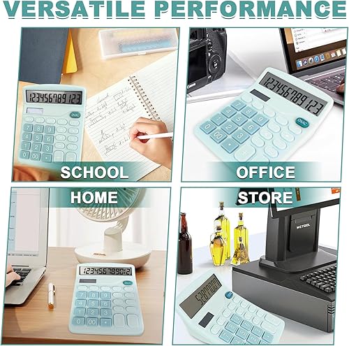Miniatura 7 de Calculadora básica con cómoda pantalla LCD grande, calculadoras de escritorio de 12 dígitos, pantalla de inclinación, botón grande, calculadora de