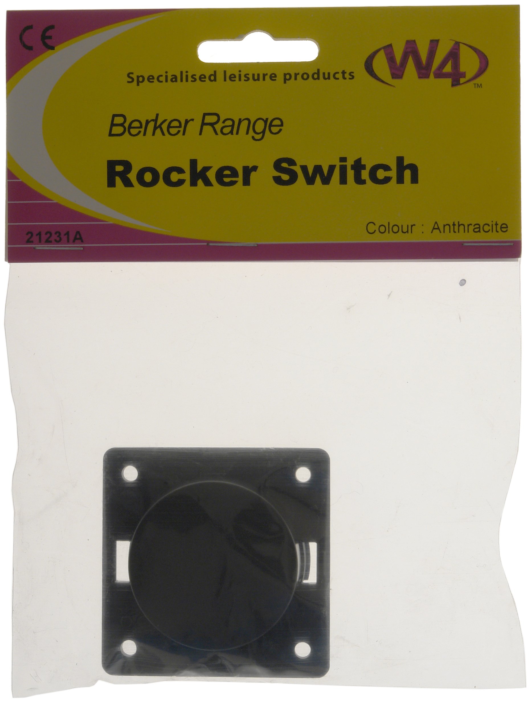 W4 21231A Berker Single Rocker Switch, Anthracite