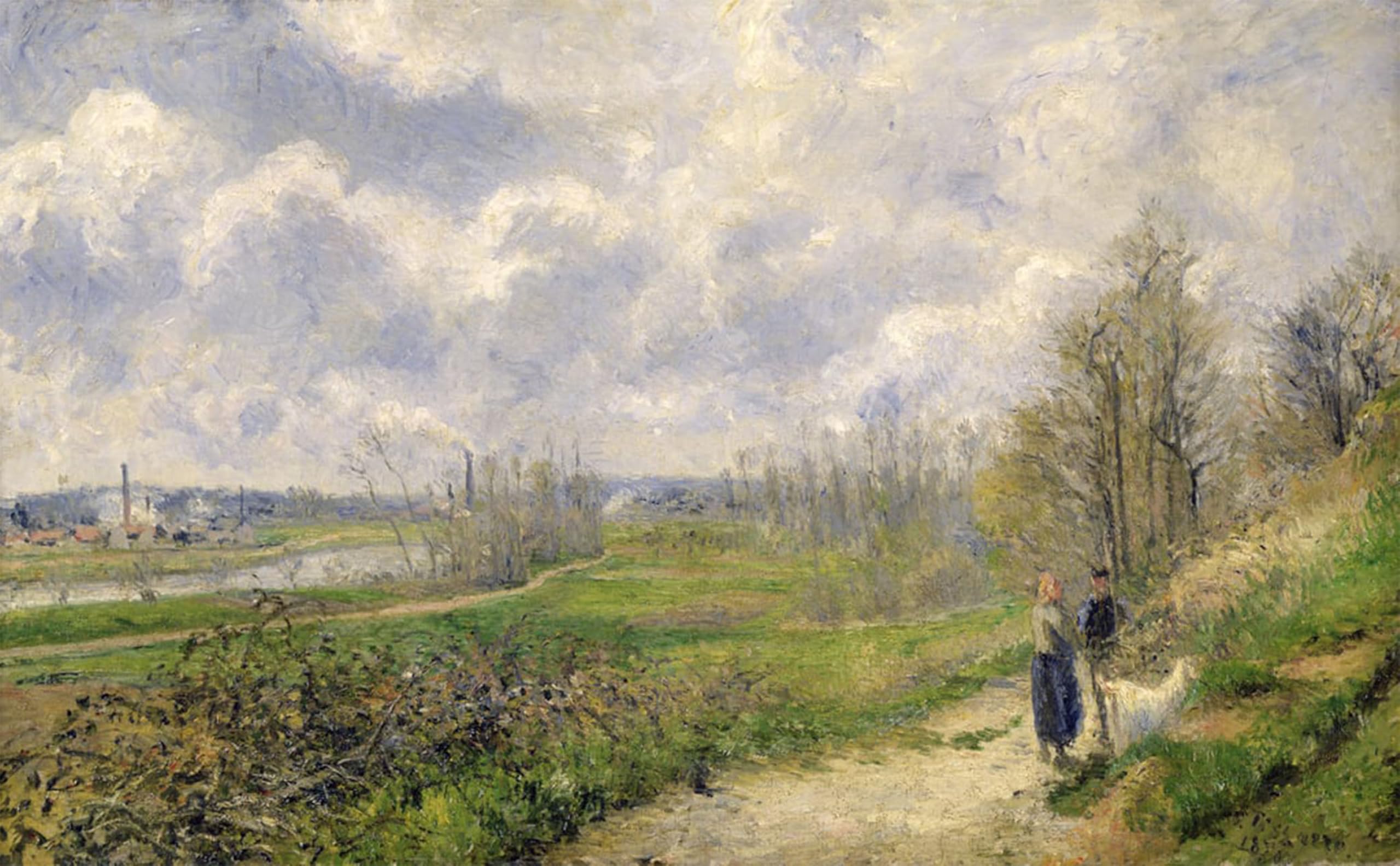 ARTXLXXBN Famous Painting Art Wall Decor Abstract Art Picture the Sente Du Chou Near Pontoise by Camille Jacob Pissarro Animal Pictures for Home Decor 60x90cm