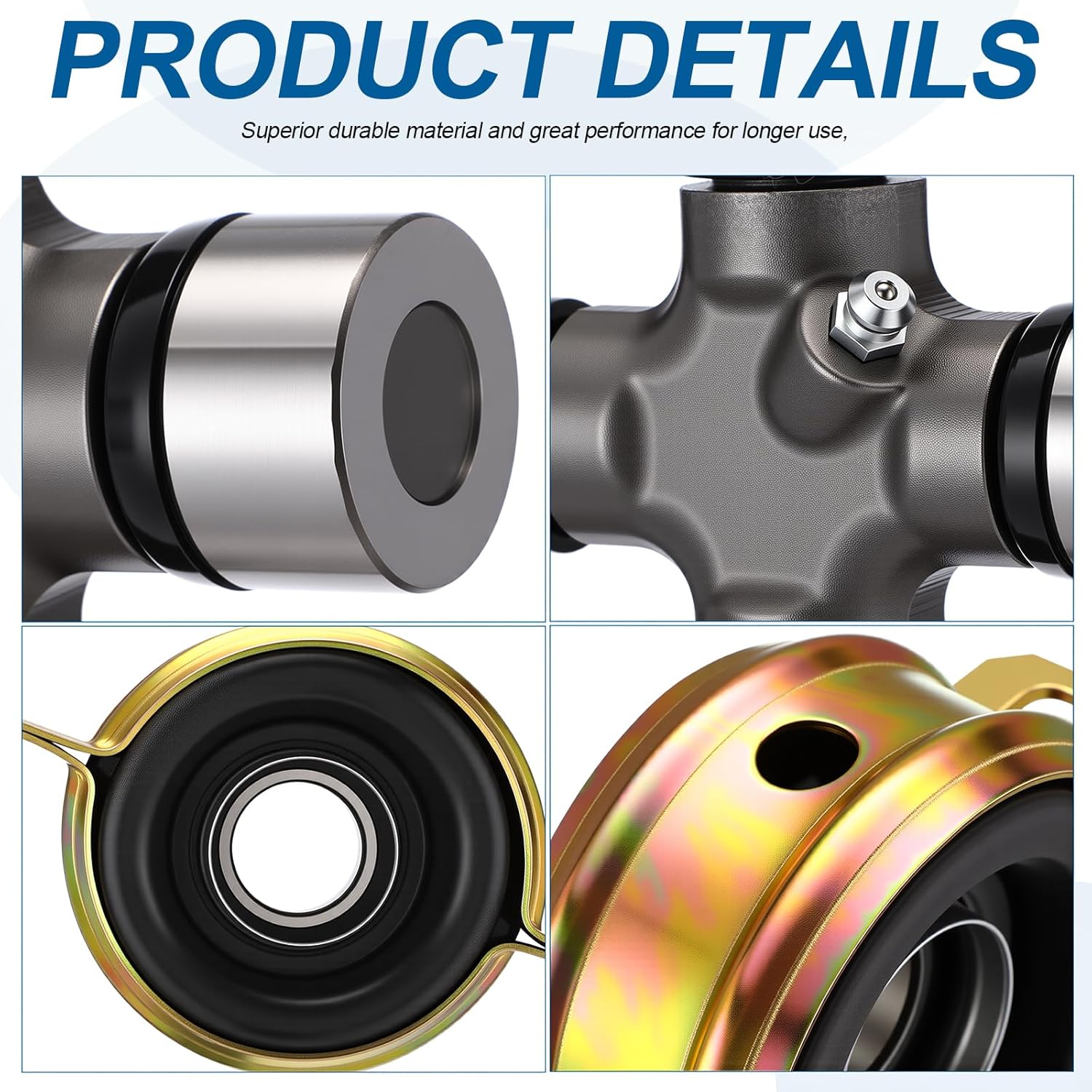 Outus Drive Shaft Center Support Bearing & U-Joints Set Compatible with 2wd 4wd 2005-2015 Replaces 37230-0k040 5-213x