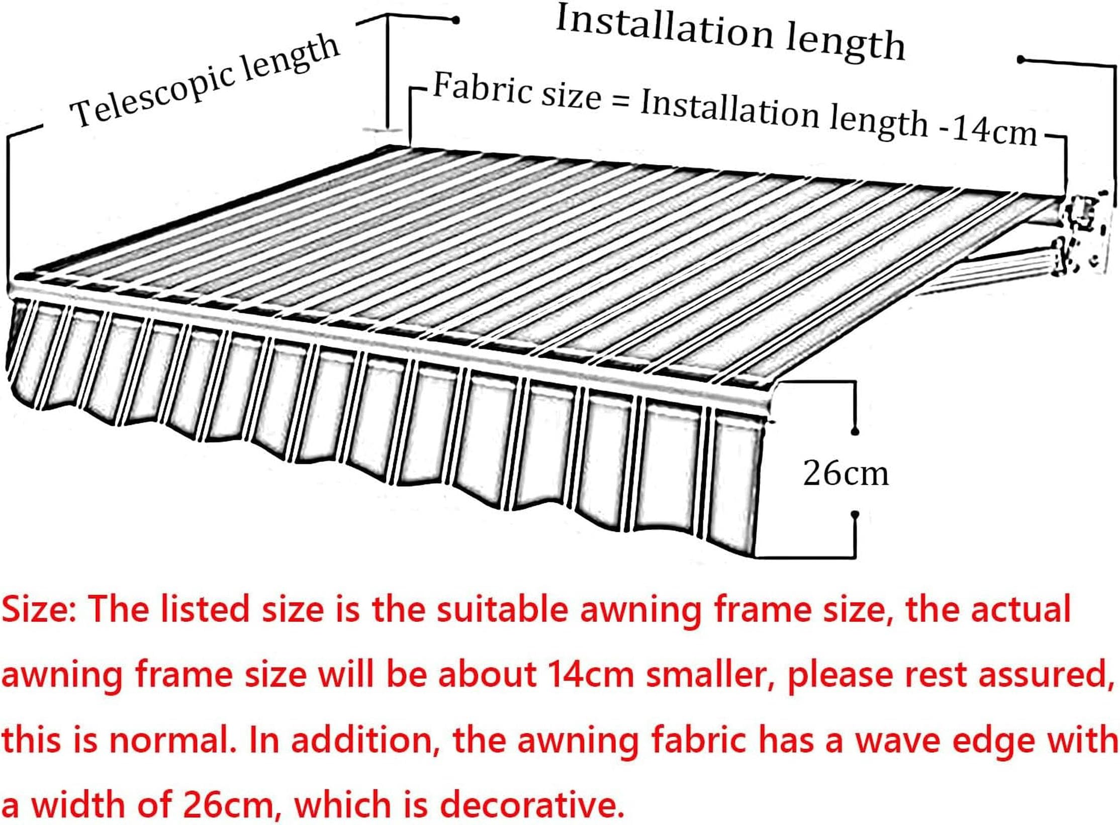 Ausziehbares Markisen-Ersatzgewebe – UV-beständiger Sonnenschutz für Türen & Fenster – Dunkelgrau 2 x 1,5 m – idealer Outdoor-Schatten für Terrassen, Höfe und Balkone