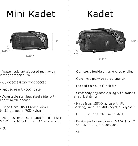 Miniatura 5 de Chrome Industries Kadet Sling Messenger Bag, Crossbody Backpack for Women and Men, Quick-release Buckle