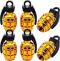 Vista 46 de 6 piezas tapas de válvula de neumático, cubiertas universales de válvula de neumático de aleación de aluminio para automóviles, camiones, SUV, Negro