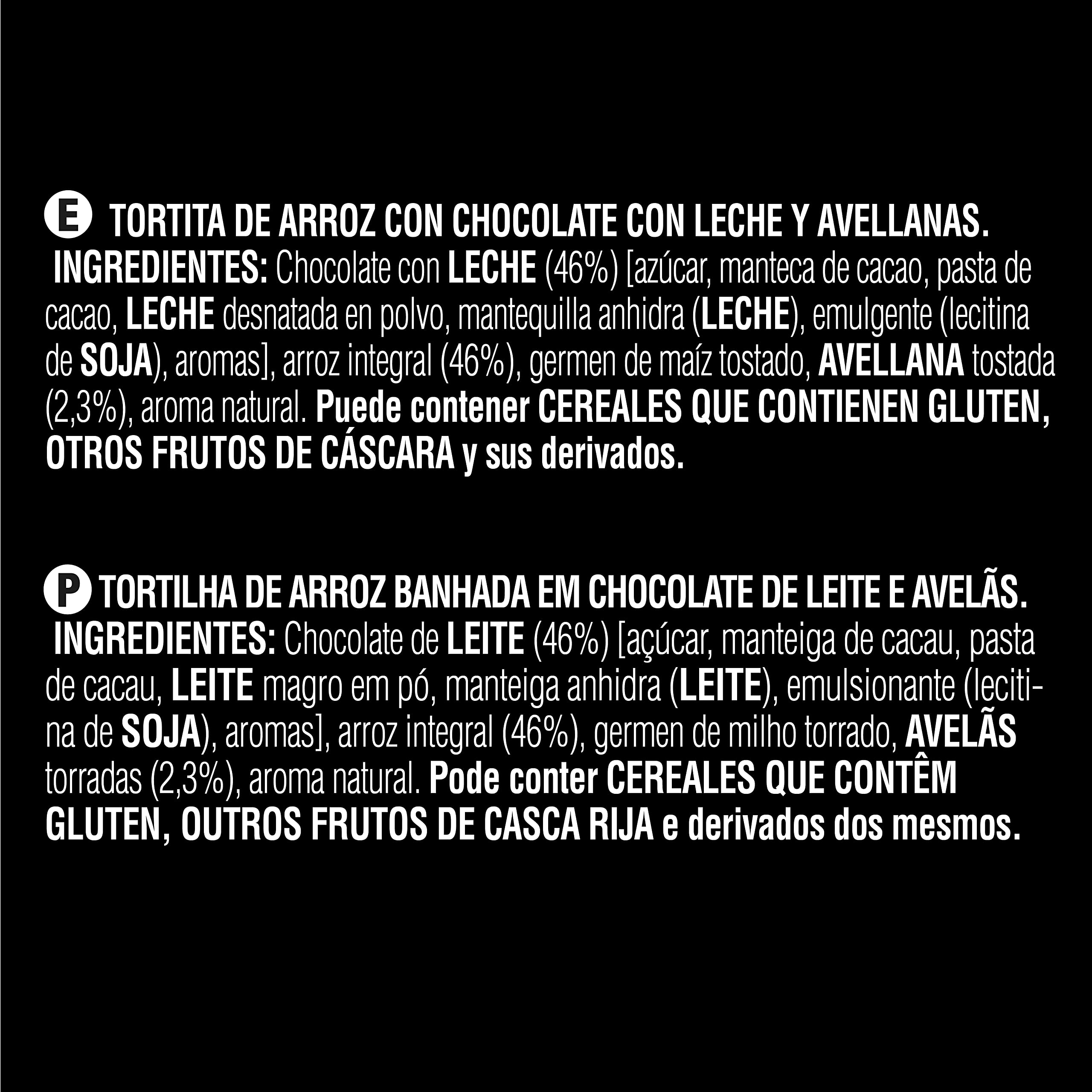 Bicentury - Tortitas de arroz con Chocolate negro y trocitos de avellanas (14 unidades)