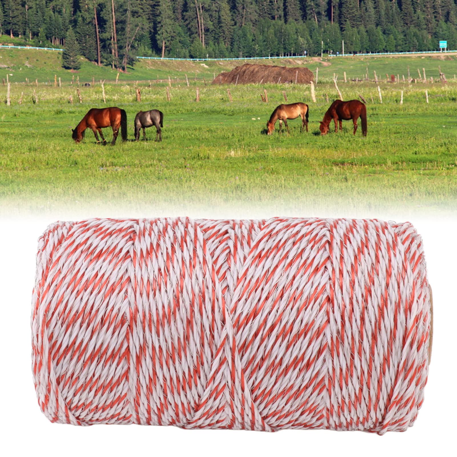 Recinto Elettrico Polywire, Filo di Acciaio Inossidabile Corda per Recinto Elettrico, Forte conduttività Resistenza alla Corrosione Filo per Recinto Elettrico per Cavalli, Bovini