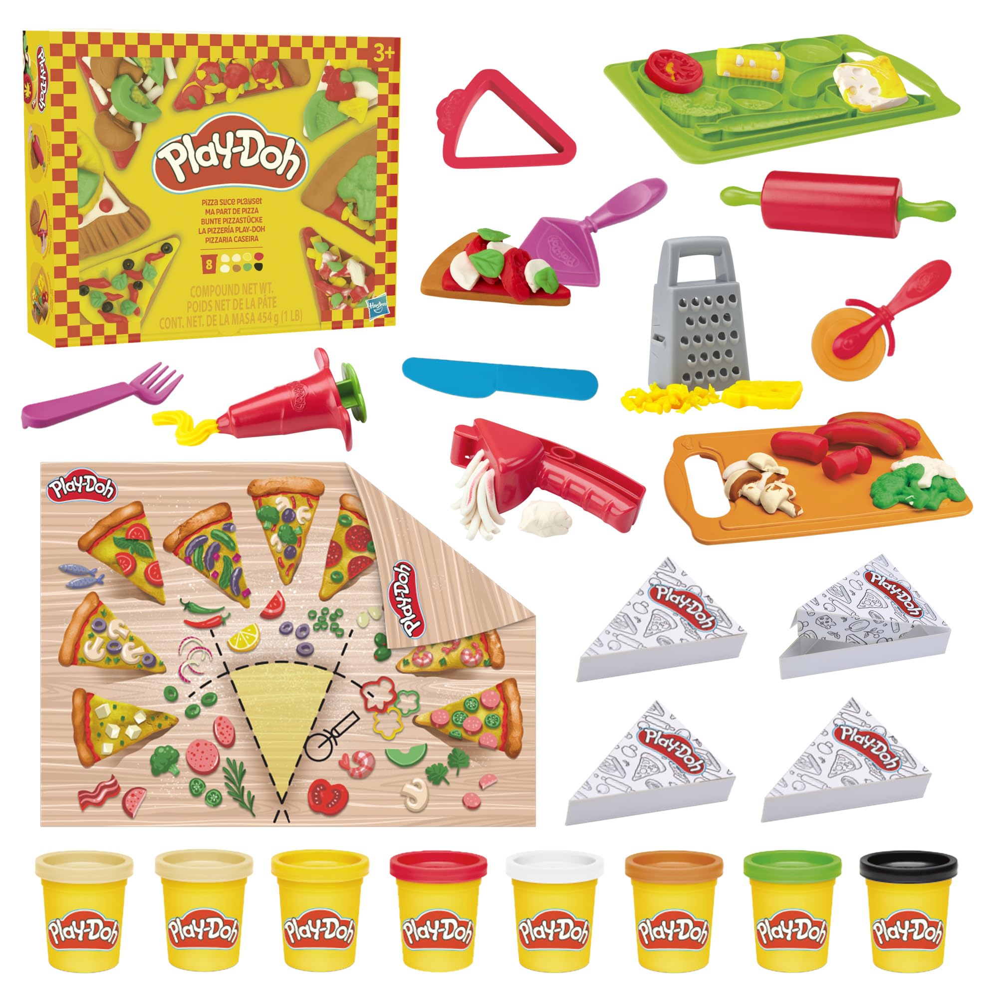 PLAY-DOH Pizza Slice Playset, Play Food Kitchen Toys for Kids, Arts & Crafts for Boys & Girls 3+ (Amazon Exclusive)