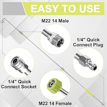 FIXFANS Pressure Washer Extension Wand 120, Pressure Washer Gutter Cleaner Attachment