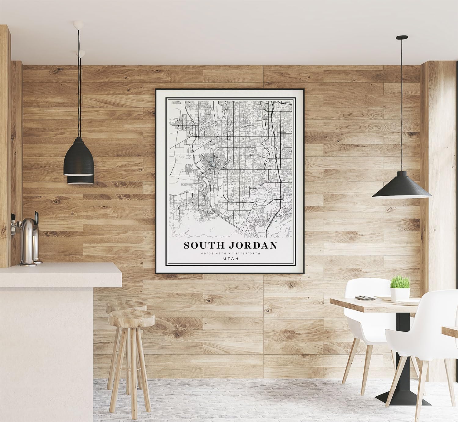 Modern White Poster of South Jordan Utah Ut City | 11x17 12x18 16x24 24x36 Minimalism Unframed Wall Art | Minimal City Traveler Print for Gift | Minimalist Artwork for Home Office Decor