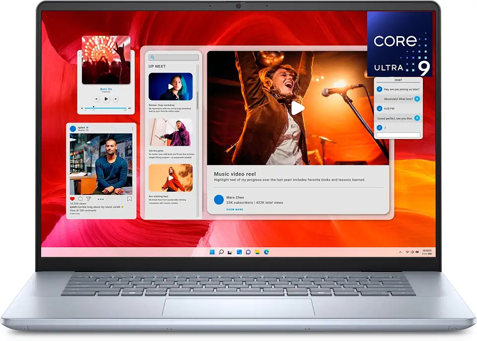 Dell Laptop Inspiron 16 Plus 7640: tela sensível ao toque FHD de 16 polegadas, Intel Ultra 9-185H, 16 GB RAM, SSD de 1 TB, chave IA Copiloto, webcam, Wi-Fi 6E, BT, teclado retroiluminado, HDMI, USB-C
