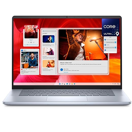 Dell Laptop Inspiron 16 Plus 7640: tela sensível ao toque FHD de 16 polegadas, Intel Ultra 9-185H, 16 GB RAM, SSD de 1 TB, chave IA Copiloto, webcam, Wi-Fi 6E, BT, teclado retroiluminado, HDMI, USB-C