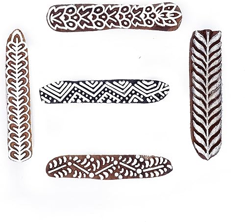 Miniatura 9 de Sellos de bloques de madera en forma de borde para impresión en bloques, sellos de madera para cerámica, tatuajes tallados a mano, bloques de