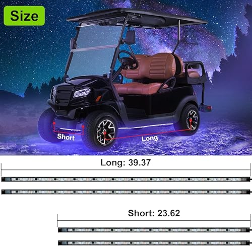 Miniatura 4 de Kit de tira de luz LED Underglow para carrito de golf, voltaje de 12 V, 4 piezas expandibles, kit de iluminación LED de neón de acento de millones