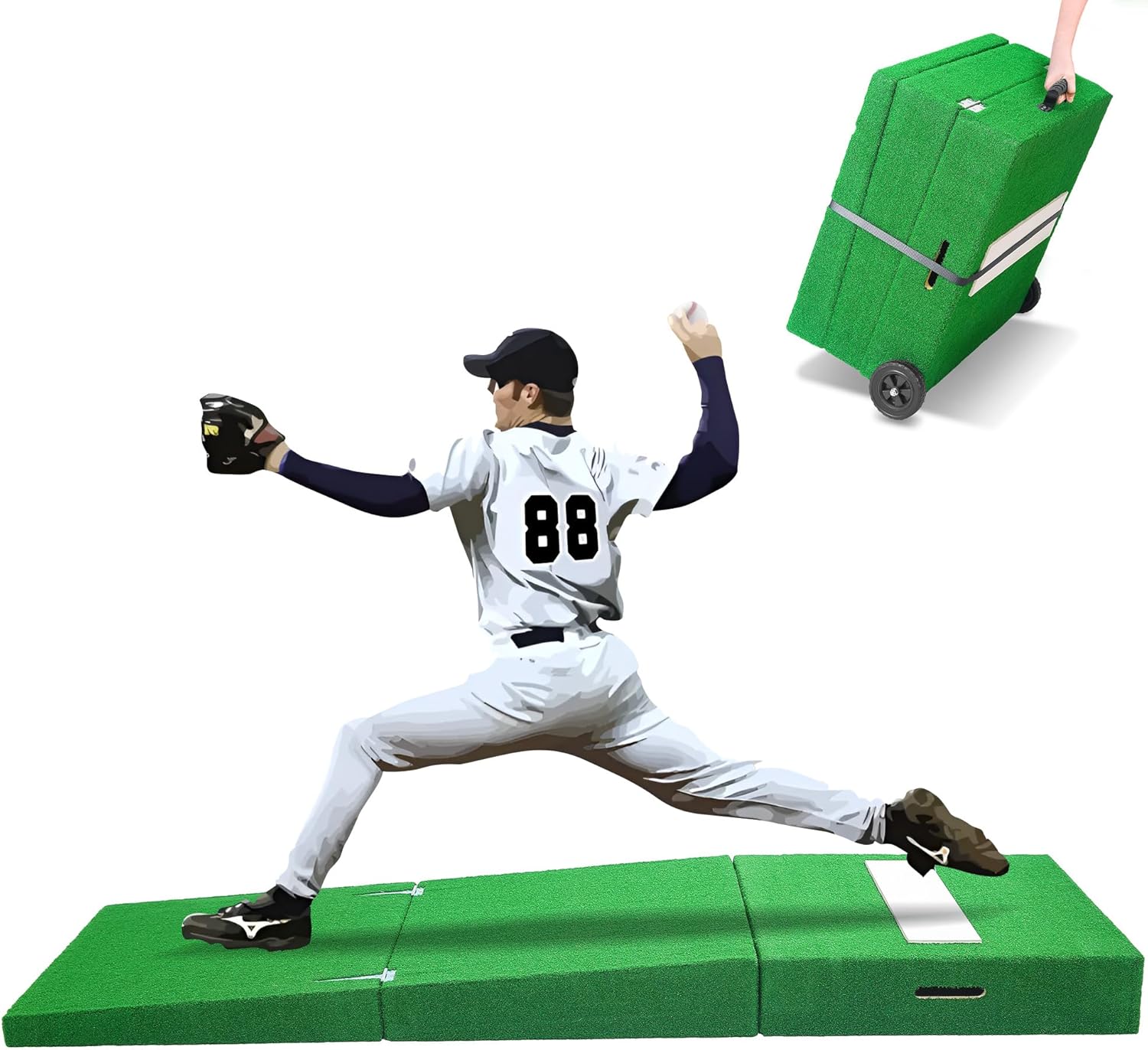 Houseables Portable Pitching Mound & Pitching Net Target, Baseball Training Set, Foldable Mound with Wheels, Strike Zone Net, Indoor Outdoor Practice, Youth & Adult, Backyard Training Equipment