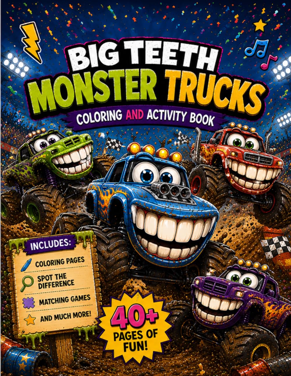 Big Teeth Monster Trucks: Coloring & Activity Book for Kids Ages 4–8 (Big Teeth Coloring and Activities Books)