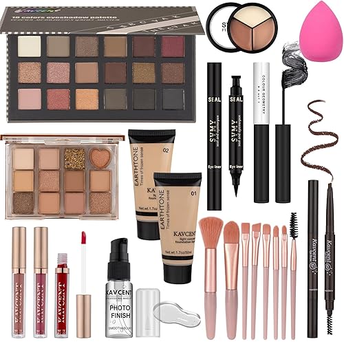 Kit de maquillaje para adolescentes, juego de maquillaje para mujeres, adolescentes, kit completo de maquillaje, sombra de ojos, maquillajes, juegos