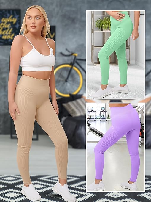 Love My Fashions Leggings A Vita Alta A Coste – Morbidi E Con Controllo Della Pancia, Taglie S/M E M/L - 6