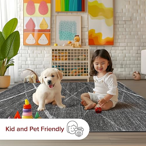 Miniatura 6 de nuLOOM Alfombra contemporánea Thigpen decorativa, 2 x 3 pies, gris oscuro