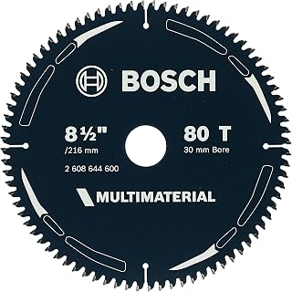 1x Multi Material Circular Saw Blade (for Metal, Plastics, Wood, Ø 216 mm - 8 1/2 inch, 80 Teeth, Bore 30 mm, + Reduction Ring, Professional Accessories for Circular Saws from Most Brands)