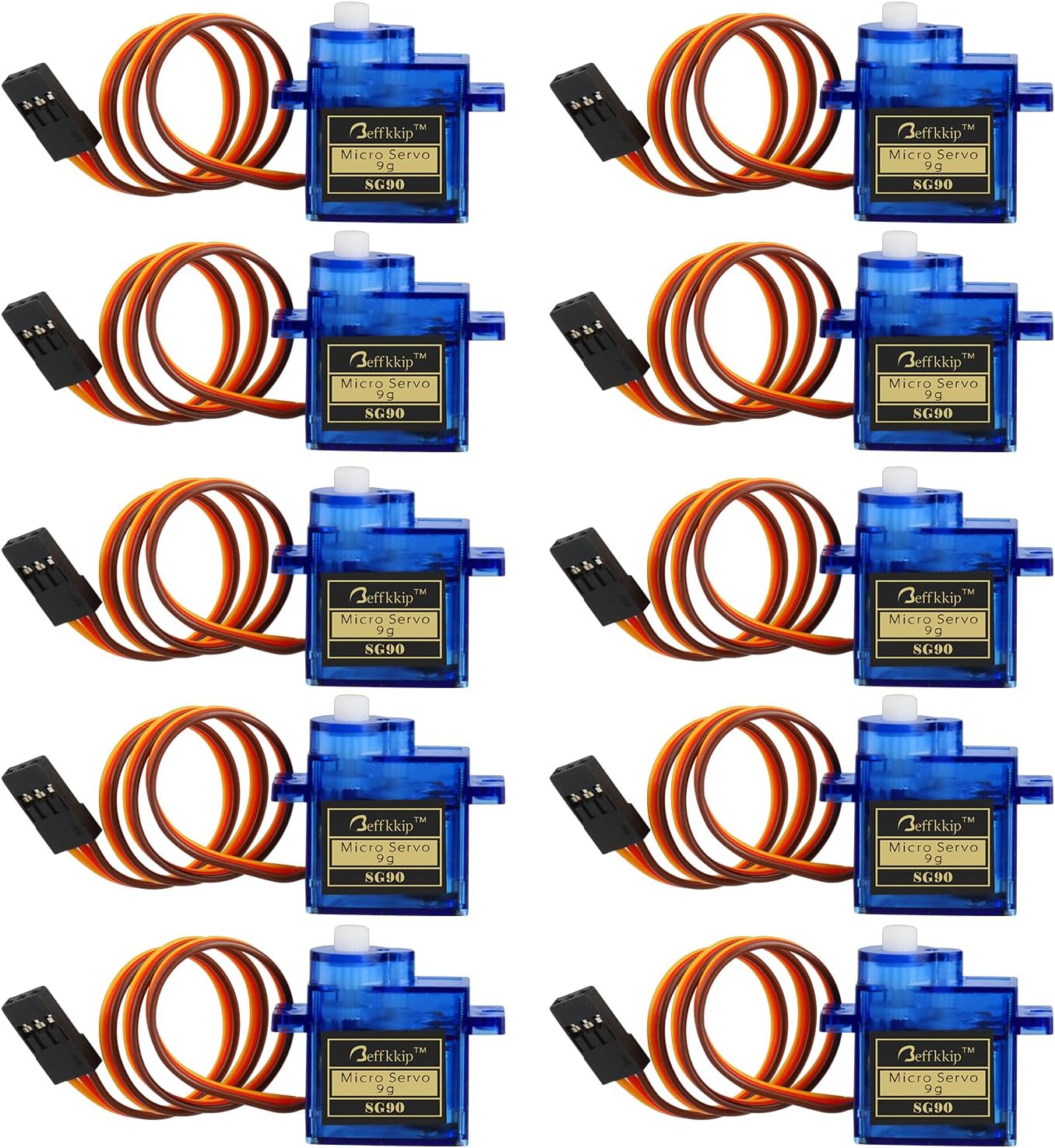 Deegoo-FPV 10Pcs SG90 9g Micro Servos for RC Robot Helicopter Airplane Controls Car Boat