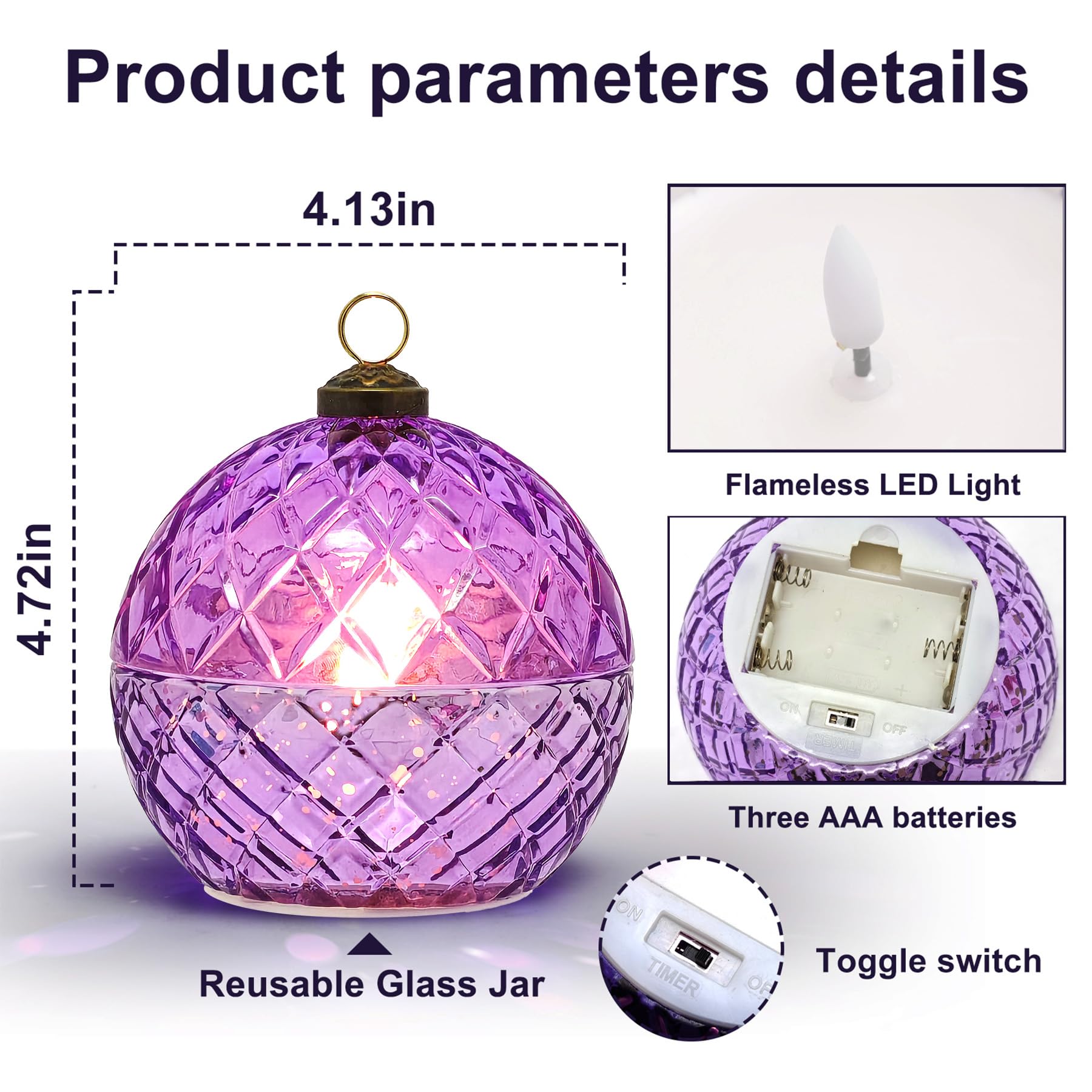 Candele LED senza fiamma in vetro a batteria, luci tremolanti per Halloween, Natale, decorazione della casa, perfette come regalo di compleanno per moglie, fidanzata, regalo di anniversario e
