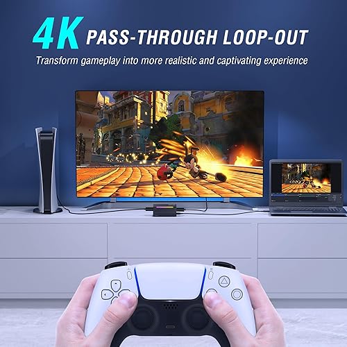 Miniatura 3 de Tarjeta de captura de video Fifine AmpliGame, HD 1080 60fps para audio y video, juegos, transmisión en vivo, tarjeta de captura HDMI 4K a USB